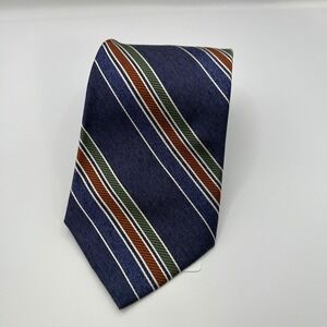 Jos. A. Bank Signature Collection Navy Blue Striped Silk Tie Made in Italy NEW